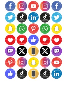 Eetbare Print Social Media Mini Cupcakes - 3,5cm