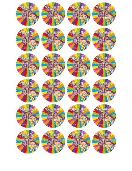 Eetbare Print Abraham Mini Cupcakes - 4cm