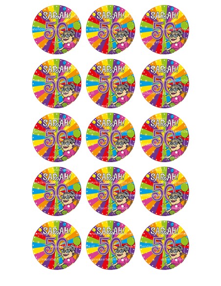 Eetbare Print Sarah Cupcakes - 5cm