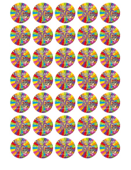 Eetbare Print Sarah Mini Cupcakes - 3,5cm