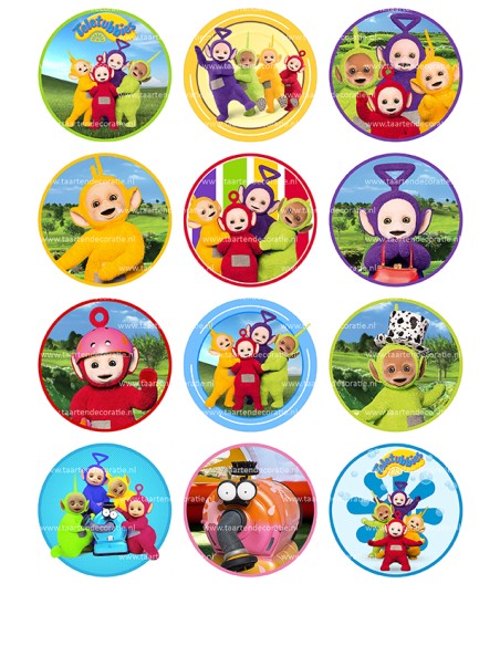 Eetbare Print Teletubbies Cupcakes - 6cm