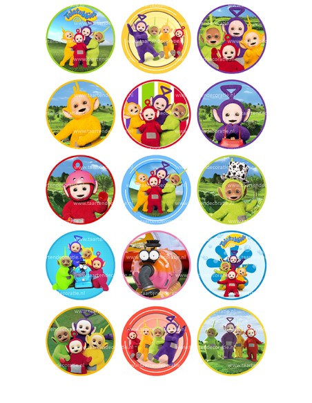 Eetbare Print Teletubbies Cupcakes - 5cm