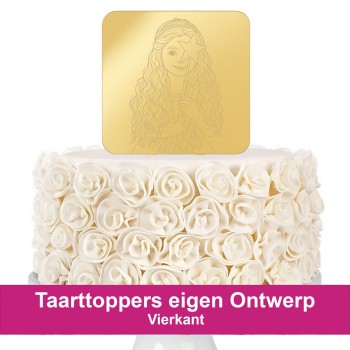 Toppers Eigen Ontwerp - Gegraveerd Vierkant